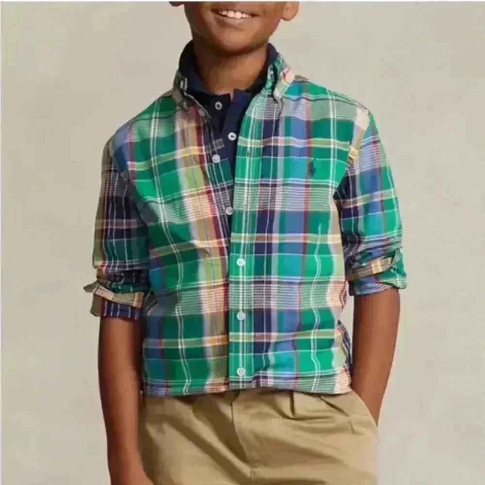 Ralph Lauren Plaid Long Sleeve Button Down Shirt
